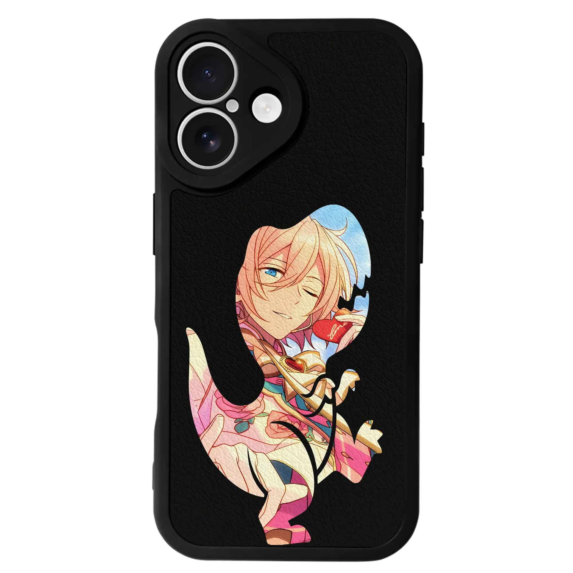 あんさん ぶる グッズ fine 天祥院英智 - IPhone 16シリーズ対応 ・ シリコンスマホケース ・ レザー調 ・ 高精度フィット ・ 耐衝撃 ・ ワイヤレス充電対応 ・ 精密カット